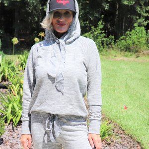 Women's Lounge Set Loungewear White/Black Wash 2pc